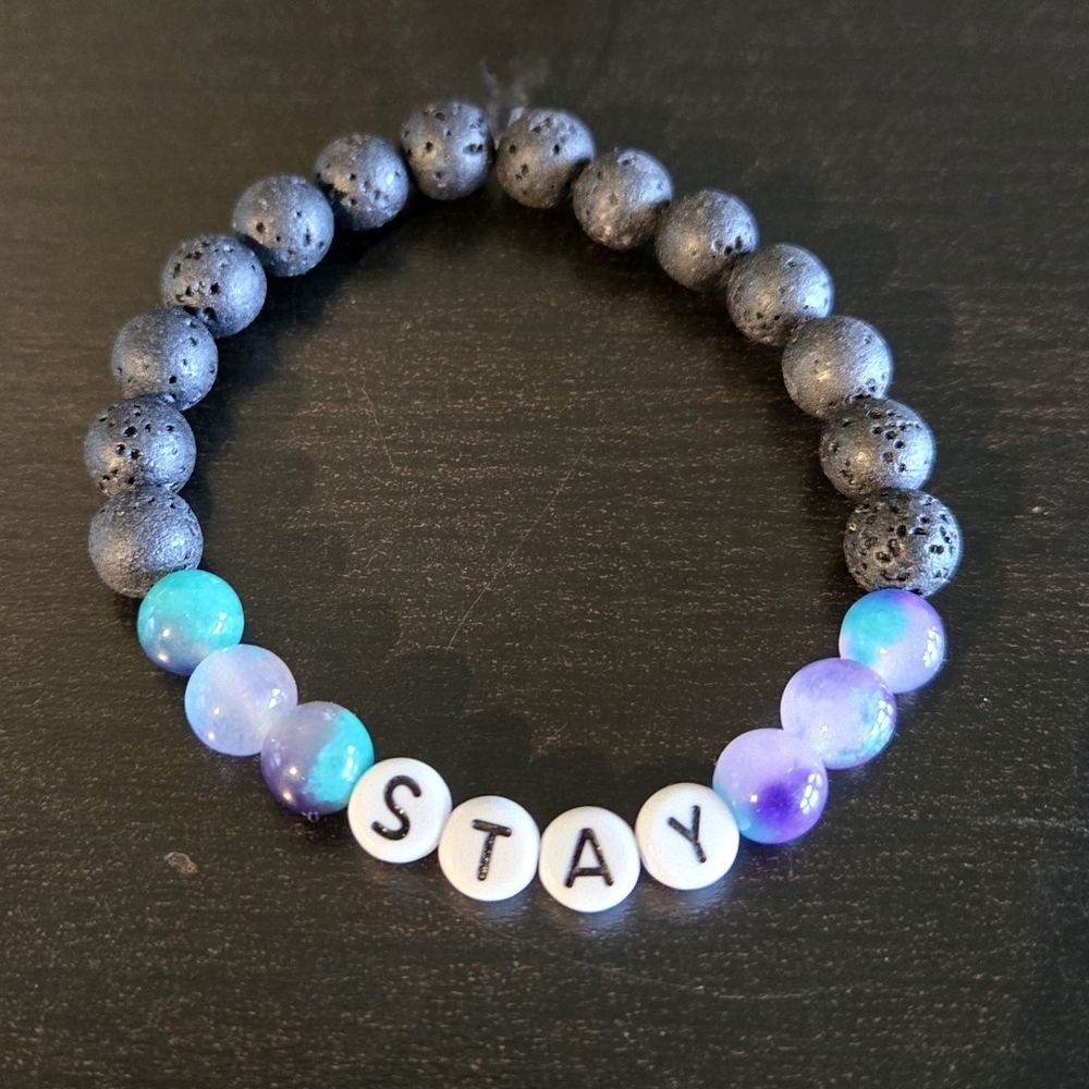 STAY Mental Health Awareness Elasticated Beaded Bracelet